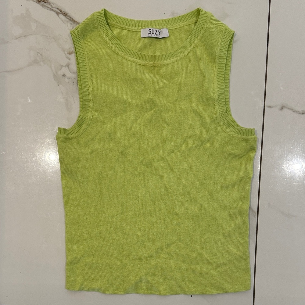 Suzy Lime Green Knit Top